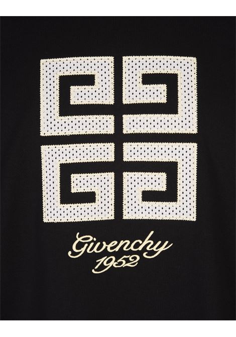 GIVENCHY T-Shirt In Rete Nera Con Logo 4G e Firma GIVENCHY 1952 - GIVENCHY Offerta
