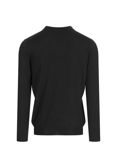 KITON Pullover Scollo a V In Seta e Cashmere Antracite - KITON Outlet
