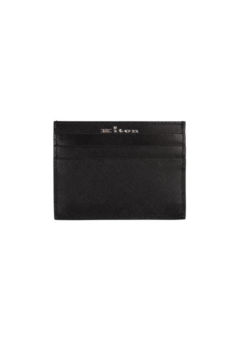KITON Portacarte Nero Con Logo Argentato - KITON Vendita Calda