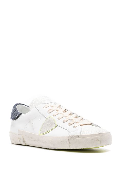 PHILIPPE MODEL Sneakers Prsx Bianche e Denim Blu - PHILIPPE MODEL In Linea