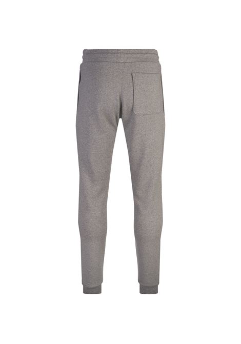 MONCLER Joggers Grigi Con Patch Logo a Contrasto - MONCLER Soddisfazione Garantita