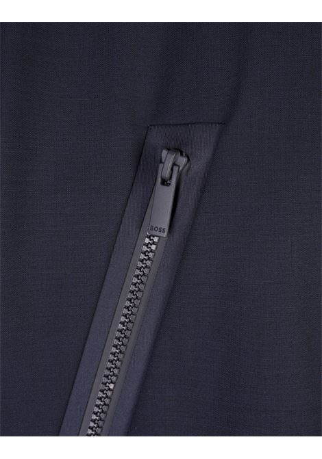 BOSS Giubbotto Blu Scuro In Tessuto Laminato Impermeabile - BOSS Sconto