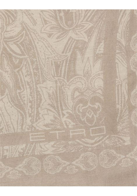 ETRO Sciarpa In Misto Cashmere Beige Stampato - ETRO Offerta