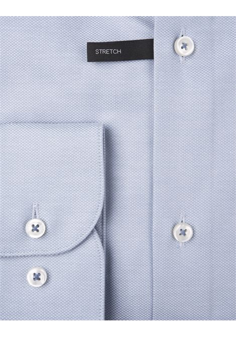BOSS Camicia Hank Slim Fit In Tessuto Armaturato Di Cotone Stretch Azzurro - BOSS Spedizione gratuita
