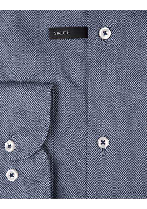 BOSS Camicia Hank Slim Fit In Tessuto Armaturato Di Cotone Stretch Grigio - BOSS In Saldo