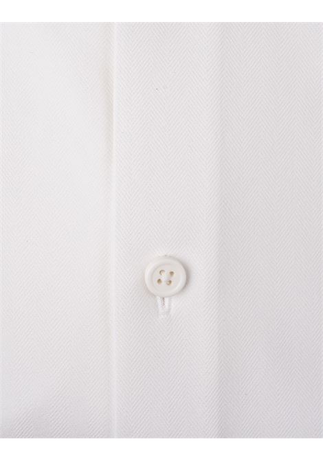 BOSS Camicia Slim Fit Bianca In Materiale Elasticizzato Ad Alte Prestazioni a Spina Di Pesce - BOSS Negozio online di fabbrica