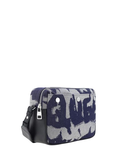ALEXANDER MCQUEEN Borsa a Tracolla In Denim McQueen Graffiti Indaco - ALEXANDER MCQUEEN Moda