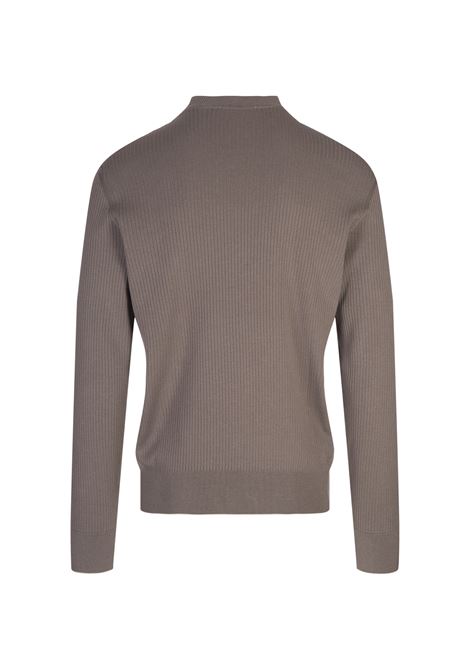 BOSS Maglione Regular Fit In Seta e Cotone Taupe - BOSS Offerta San Valentino