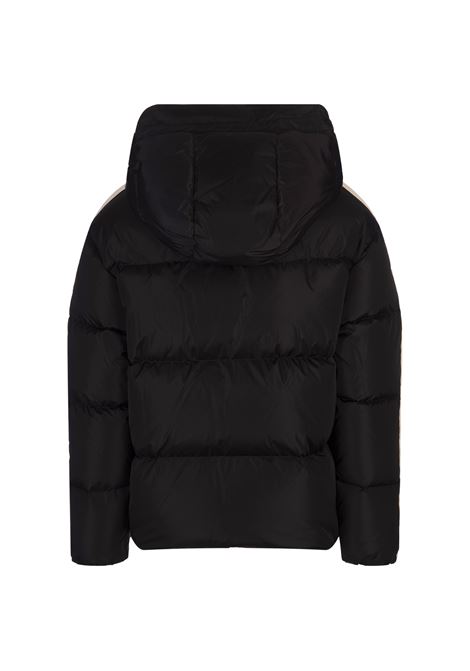 PALM ANGELS Piumino Nero Con Logo a Contrasto - PALM ANGELS Sottocosto