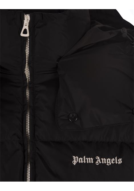 PALM ANGELS Piumino Nero Con Logo a Contrasto - PALM ANGELS Sottocosto