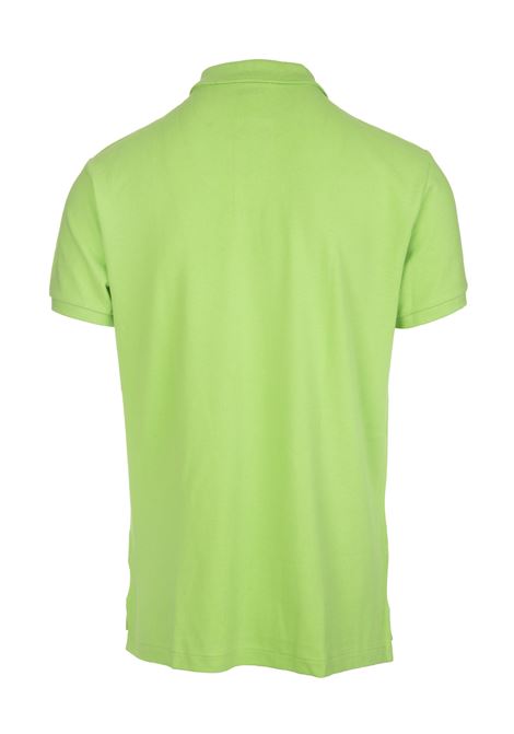 RALPH LAUREN Polo in Piquet Slim-Fit Verde Chiaro e Rossa - RALPH LAUREN Offerta