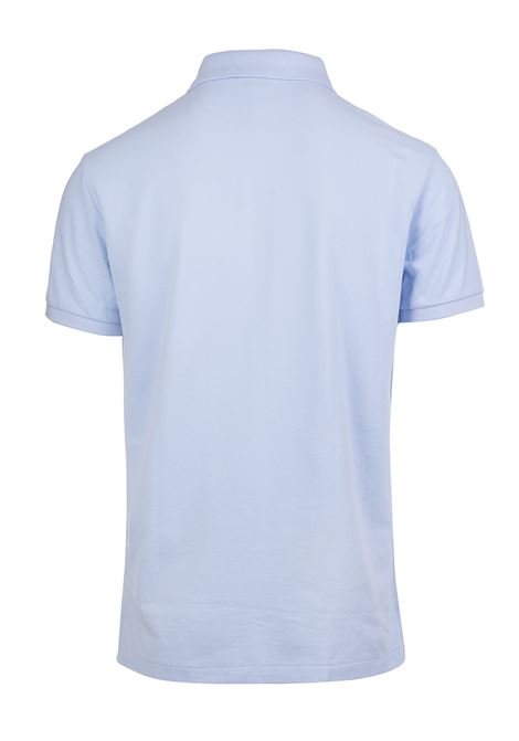 RALPH LAUREN Polo in Piquet Slim-Fit Azzurro Cielo e Bianca - RALPH LAUREN Saldi