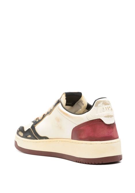 AUTRY Sneakers Medalist Low Super Vintage In Pelle Bianca Rossa e Nera - AUTRY Super Saving Price