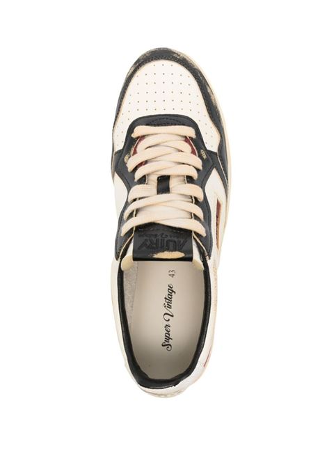 AUTRY Sneakers Medalist Low Super Vintage In Pelle Bianca Rossa e Nera - AUTRY Super Saving Price