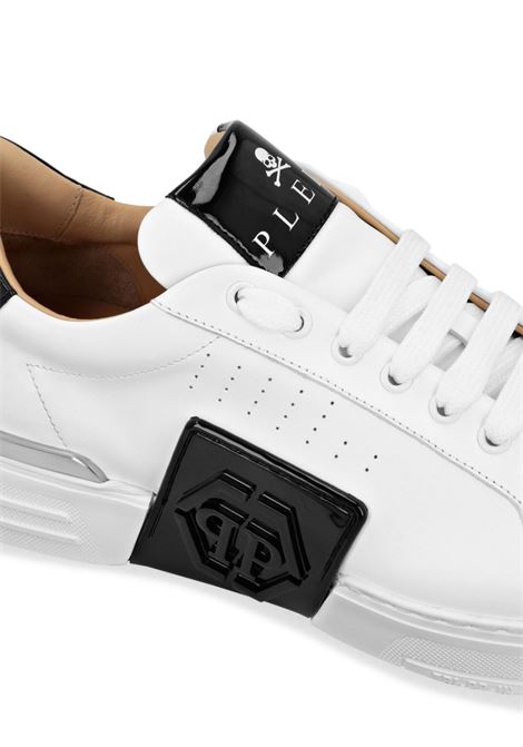 PHILIPP PLEIN Low-Top Leather Sneakers Phantom Kick$ Bianche - PHILIPP PLEIN Vendite Flash