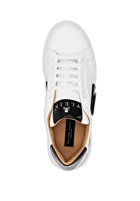 PHILIPP PLEIN Low-Top Leather Sneakers Phantom Kick$ Bianche - PHILIPP PLEIN Vendite Flash