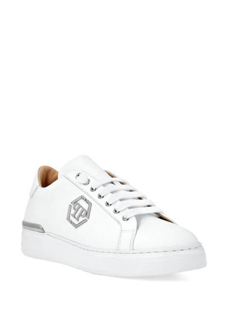 PHILIPP PLEIN Sneakers Low-Top Monogram In Nappa Bianca - PHILIPP PLEIN Moda
