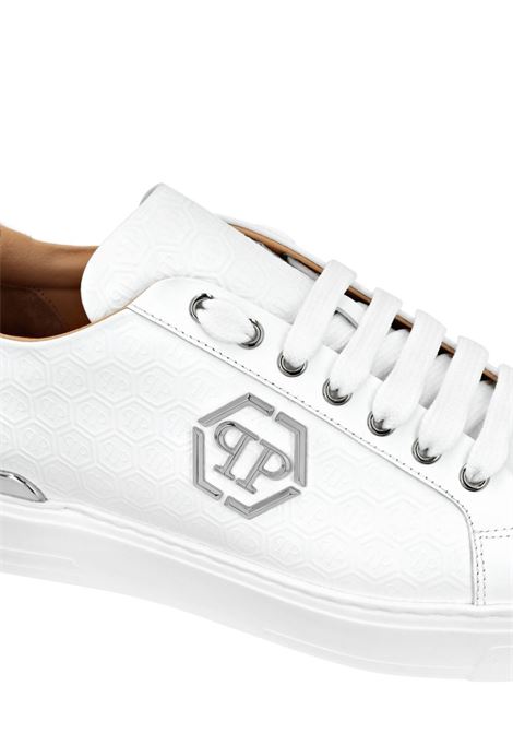 PHILIPP PLEIN Sneakers Low-Top Monogram In Nappa Bianca - PHILIPP PLEIN Moda