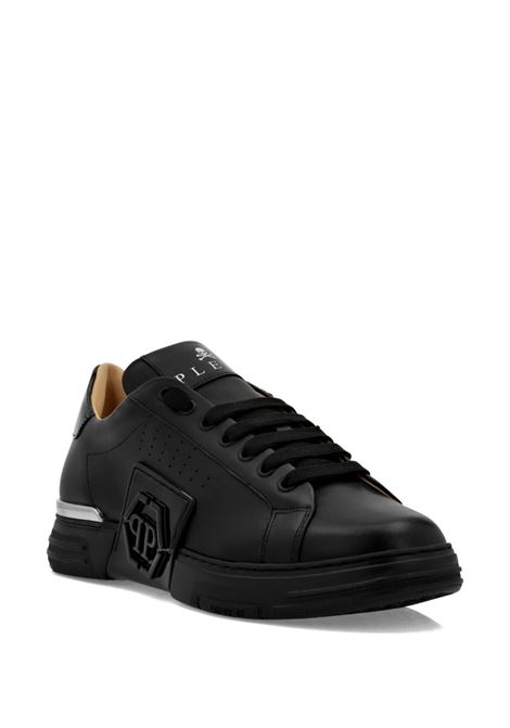 PHILIPP PLEIN Low-Top Leather Sneakers Phantom Kick$ Nere - PHILIPP PLEIN Italia