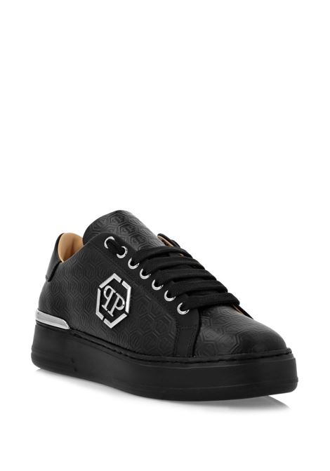 PHILIPP PLEIN Sneakers Low-Top Monogram In Nappa Nera - PHILIPP PLEIN Fino al 60% di sconto