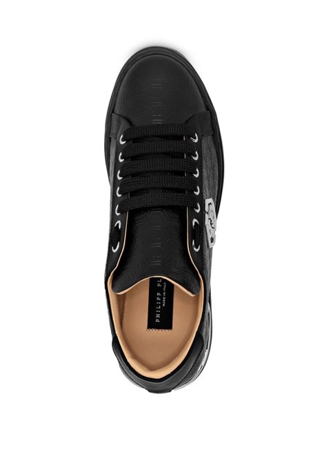 PHILIPP PLEIN Sneakers Low-Top Monogram In Nappa Nera - PHILIPP PLEIN Fino al 60% di sconto