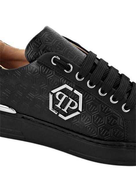PHILIPP PLEIN Sneakers Low-Top Monogram In Nappa Nera - PHILIPP PLEIN Fino al 60% di sconto