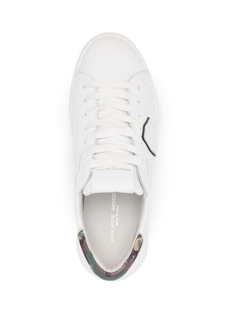 PHILIPPE MODEL Sneakers Basse Temple - Bianco e Camouflage - PHILIPPE MODEL In Linea