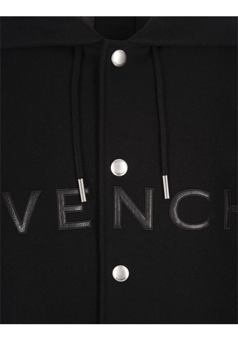 GIVENCHY Bomber Nero In Lana e Pelle Con Cappuccio - GIVENCHY Pezzi Unici