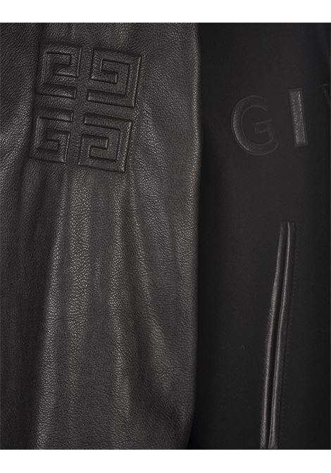GIVENCHY Bomber Nero In Lana e Pelle Con Cappuccio - GIVENCHY Pezzi Unici