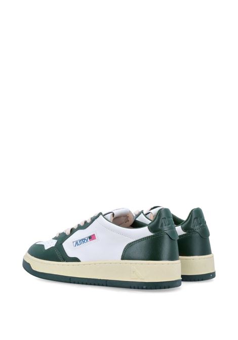 AUTRY Sneakers Medalist Low In Pelle Bicolor Bianca e Verde - AUTRY Promozione Limitata