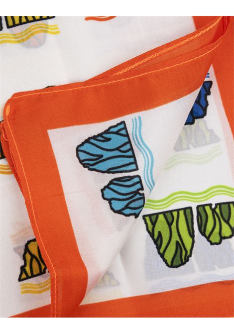 813 (OTTO TREDICI) Pochette In Seta Con Pattern Faraglioni in Arancione/Multicolore - 813 (OTTO TREDICI) Sconti questo mese