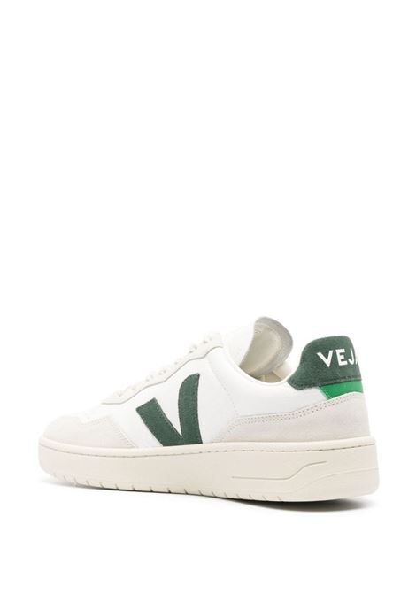 VEJA Sneakers V-90 In Pelle Bianca e Verde - VEJA In Vendita