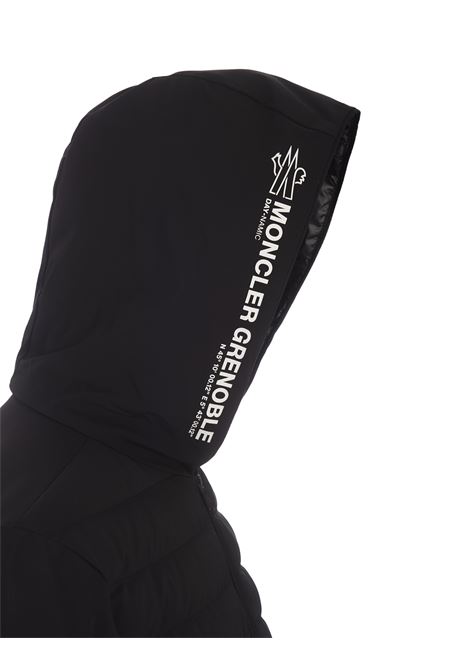MONCLER GRENOBLE Felpa Imbottita Nera Con Zip e Stampa Logata - MONCLER GRENOBLE Offerte