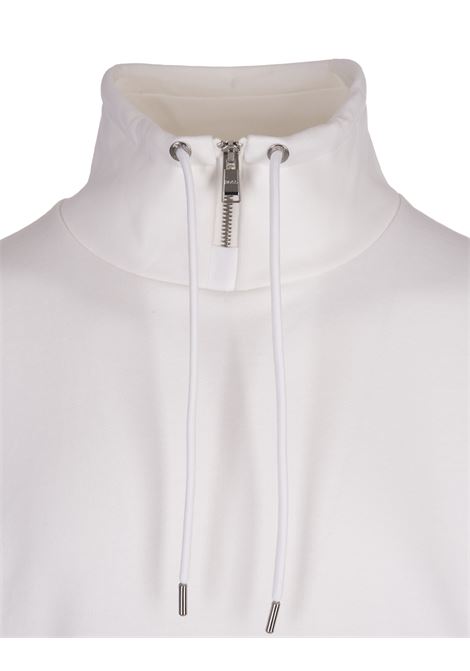 BOSS Felpa a Collo Alto Bianca Con Patch Logo - BOSS Italy