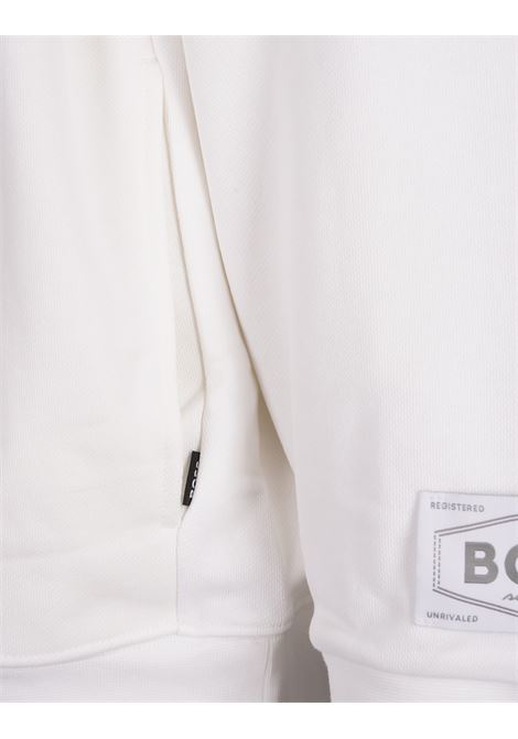 BOSS Felpa a Collo Alto Bianca Con Patch Logo - BOSS Italy