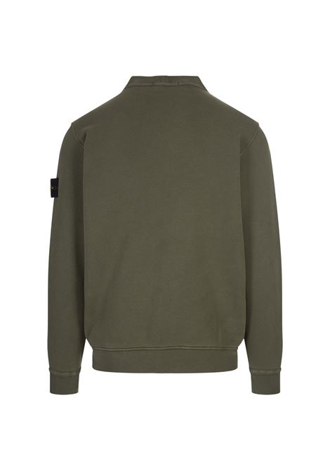 STONE ISLAND Felpa In Cotone Organico Con Struttura Diagonale ed Effetto "OLD" - STONE ISLAND In Linea
