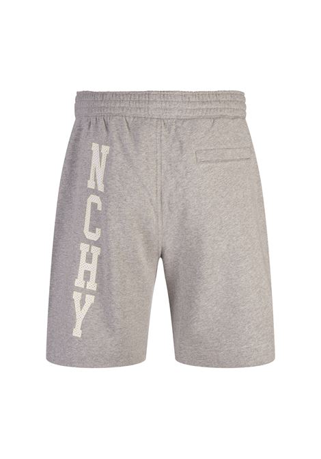 GIVENCHY Bermuda Grigio Chiaro Melange Con Patch Logo - GIVENCHY Nuovo