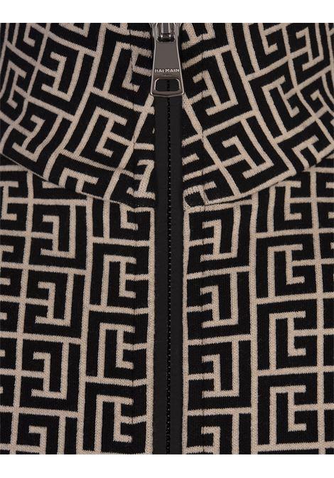 BALMAIN Bomber In Tessuto Monogram Avorio e Nero - BALMAIN Pezzi Unici