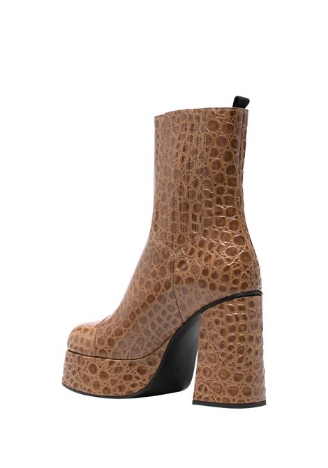 ETRO Stivaletti Platform In Pelle Stampata Marrone - ETRO Offerta