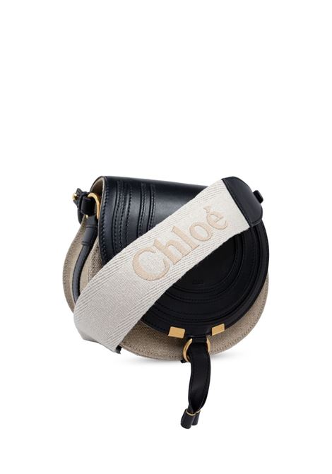 CHLOÉ Borsa Saddle Piccola Marcie In Lino e Pelle - CHLOÉ In Saldo