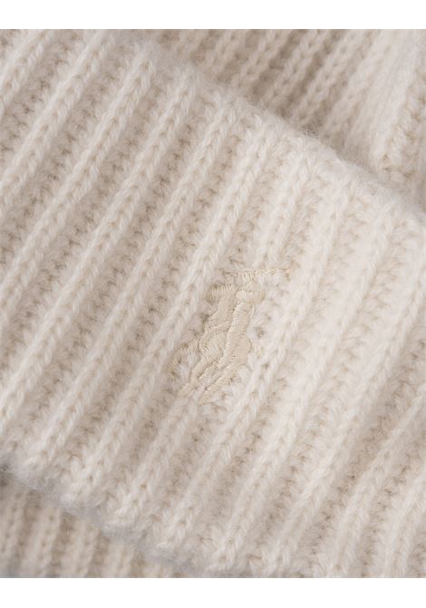 RALPH LAUREN Berretto Bianco In Lana e Cashmere Con Pony Ricamato - RALPH LAUREN 2025