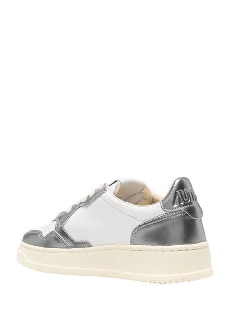 AUTRY Sneakers Medalist Low In Pelle Bianca e Metallizzata Steel - AUTRY Promozione