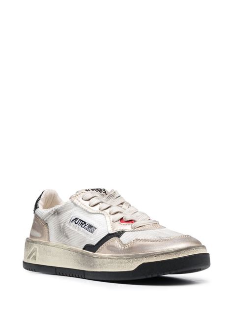 AUTRY Sneakers Medalist Low Super Vintage In Mesh e Suede Bianco e Oro - AUTRY Saldi Di Fabbrica