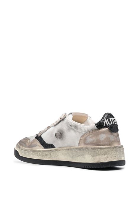 AUTRY Sneakers Medalist Low Super Vintage In Mesh e Suede Bianco e Oro - AUTRY Saldi Di Fabbrica