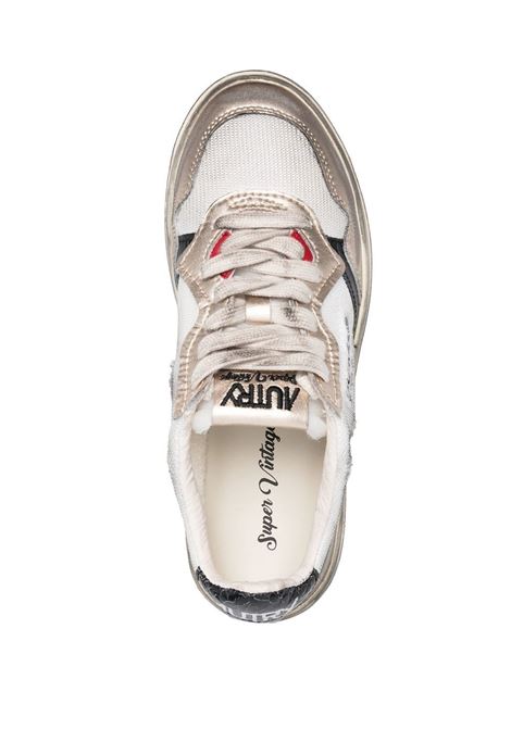 AUTRY Sneakers Medalist Low Super Vintage In Mesh e Suede Bianco e Oro - AUTRY Saldi Di Fabbrica