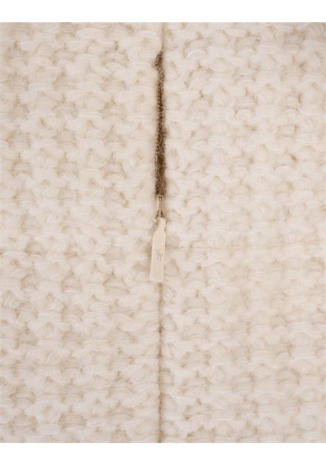 MONCLER Cardigan Imbottito Bianco In Lana e Alpaca - MONCLER Moda