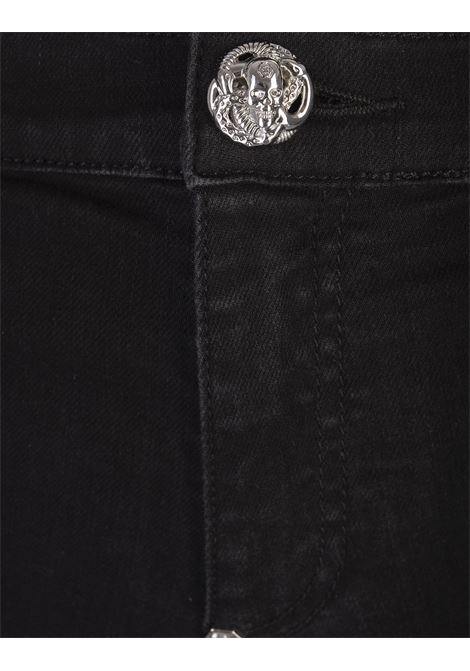 PHILIPP PLEIN Pantaloni Jegging Hexagon a Vita Alta In Denim Nero - PHILIPP PLEIN Promozione Limitata