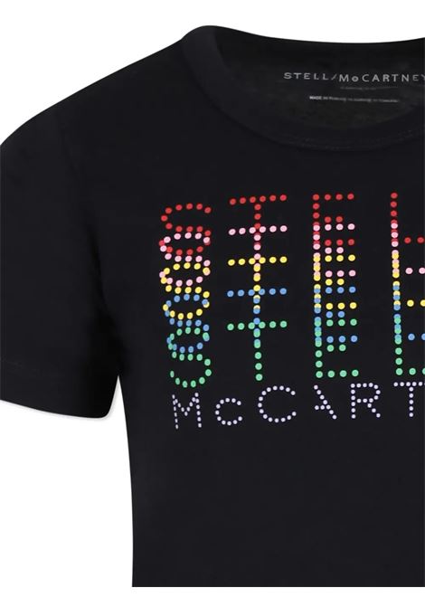 STELLA MCCARTNEY KIDS T-Shirt Nera Con Logo Grafico Multicolore - STELLA MCCARTNEY KIDS Shopping Online