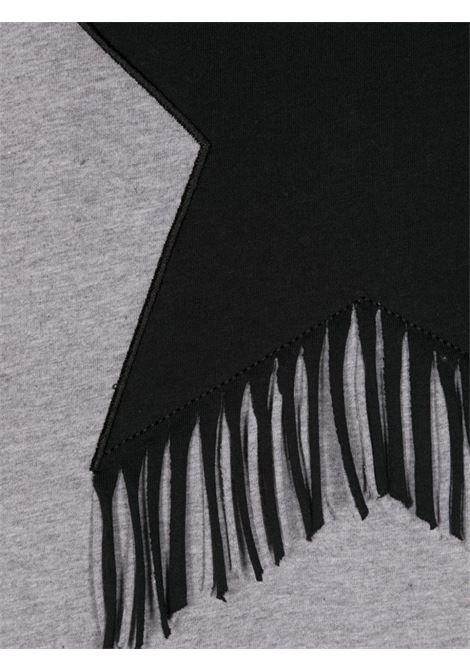 STELLA MCCARTNEY KIDS T-Shirt Grigia con Frange e Grafica Stella - STELLA MCCARTNEY KIDS Prezzo Ridotto