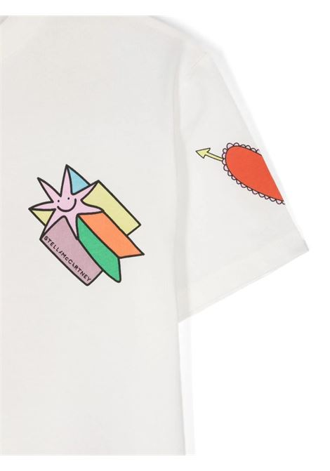 STELLA MCCARTNEY KIDS T-Shirt Bianca Con Grafica Stelle Cadenti - STELLA MCCARTNEY KIDS Sottocosto